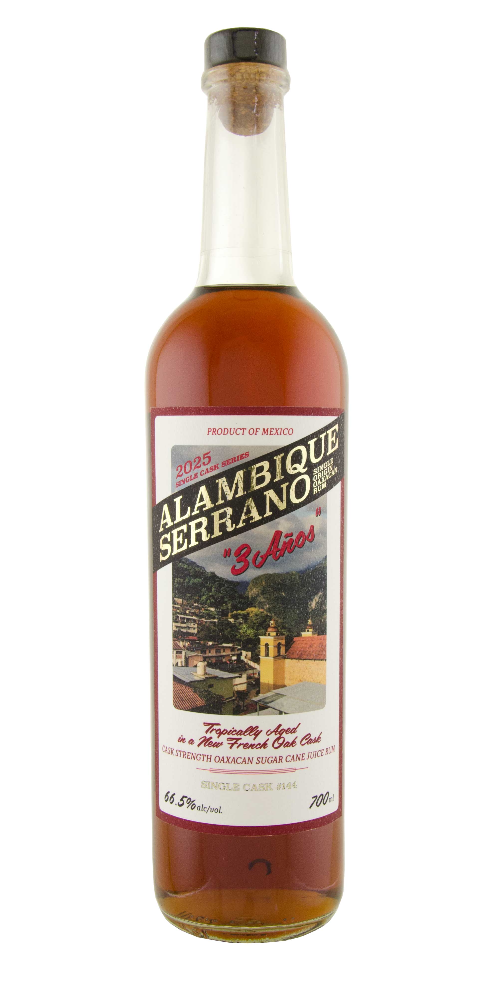 2025 Alambique Serrano 3 Anos Cask 144 Single Origin Oaxacan Rum 700ml