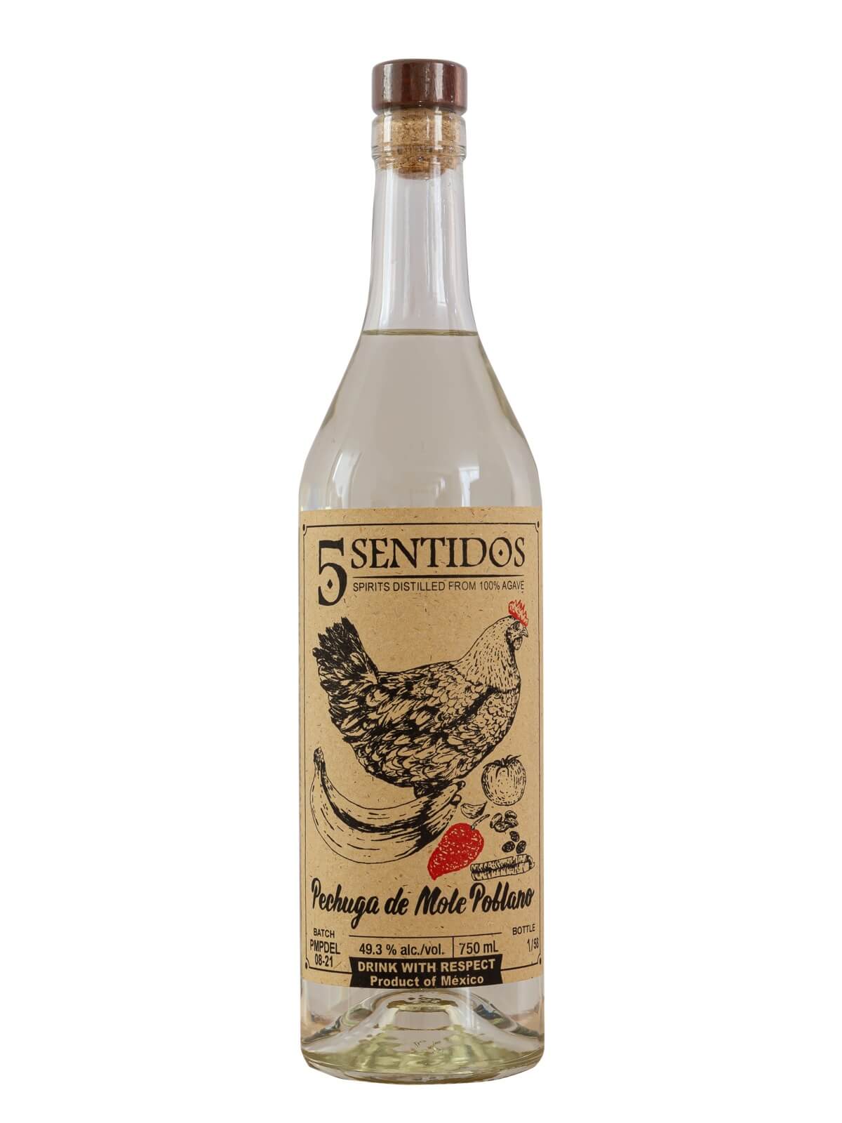 5 Sentidos Pechuga de Mole Poblano Agave Spirit 750ml