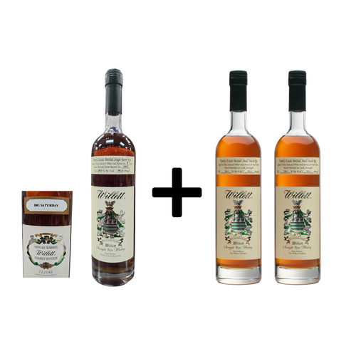 Willett Family Estate Bottled Single Barrel 9 Year Old #2427 Big Saturday & 4 Year Old Straight Rye Whiskey Bundle 750ml 3-Pack