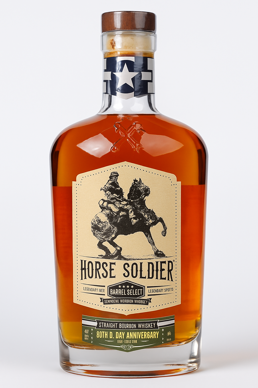 American Freedom Horse Soldier 80th D-Day Anniversary Straight Bourbon Whiskey 750ml