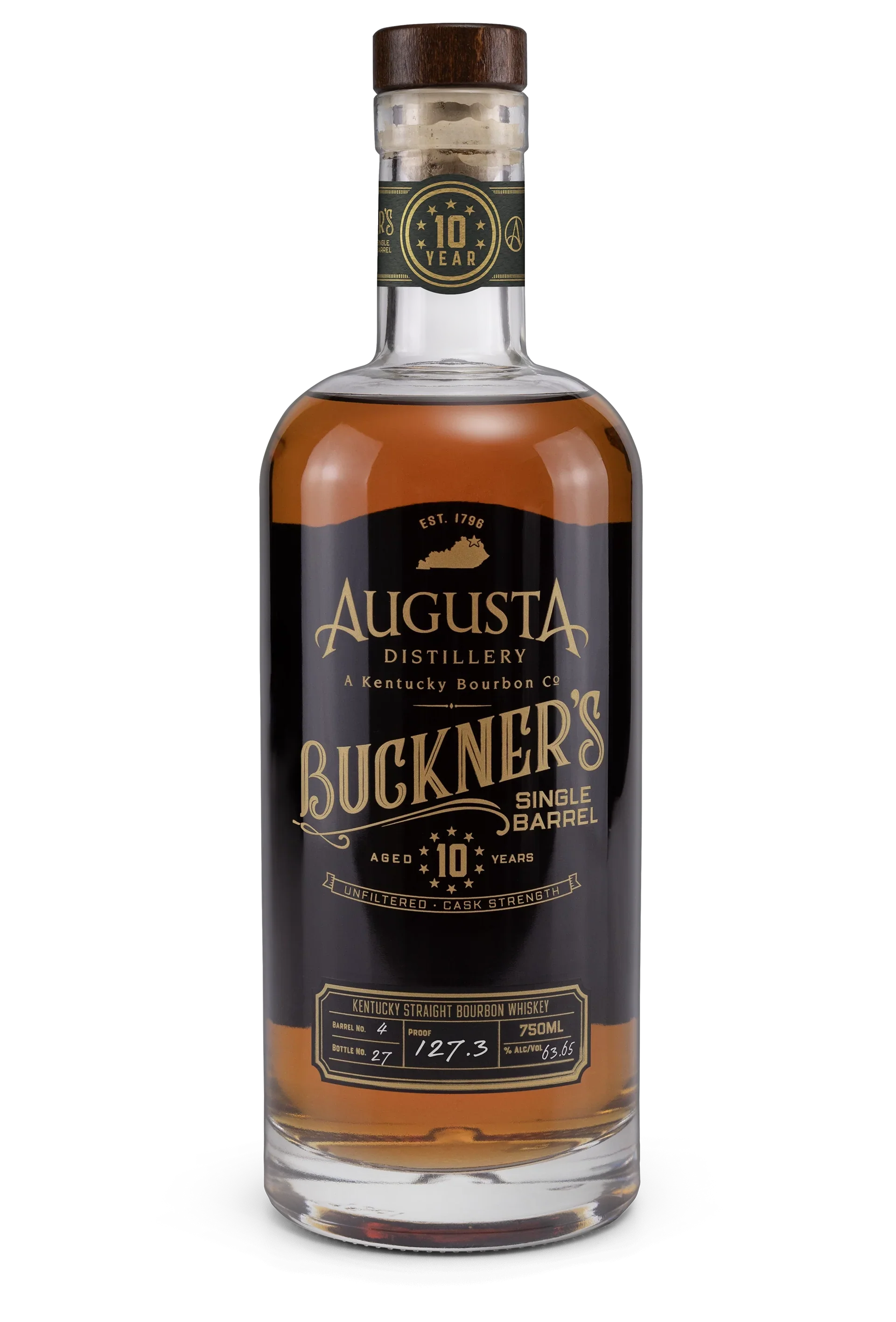 Augusta Distillery Buckner's Single Barrel 10 Year Old Straight Bourbon Whiskey 750ml