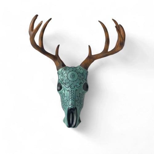 Azulejos Trophy Head Antlers Green Anejo Tequila 750ml