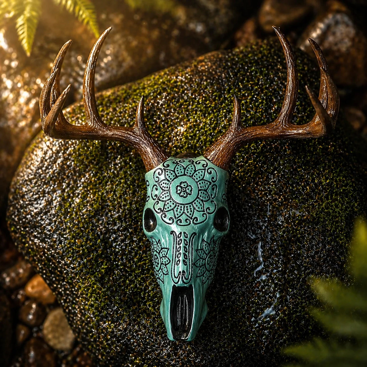 Azulejos Trophy Head Antlers Green Anejo Tequila 750ml