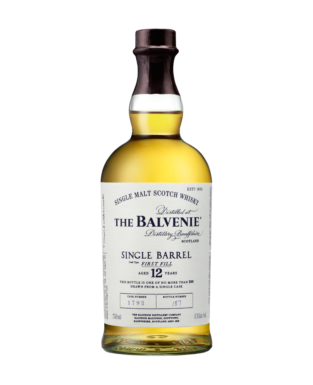 Balvenie Single Barrel First Fill 12 Year Old Single Malt Scotch Whisky 750ml