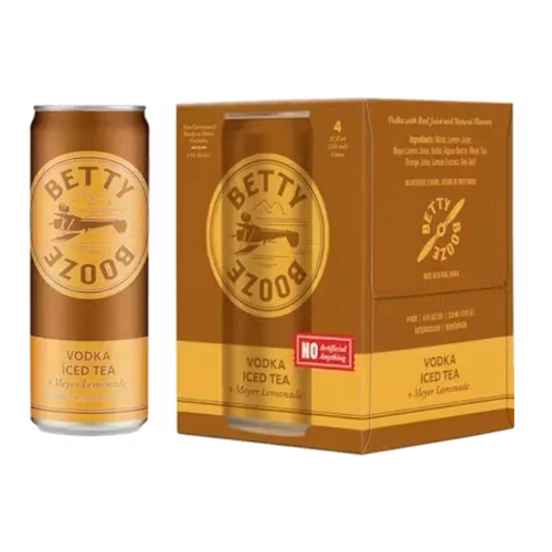 Betty Booze Sparkling Vodka Iced Tea Meyer Lemonade 355ml Can 4-Pack
