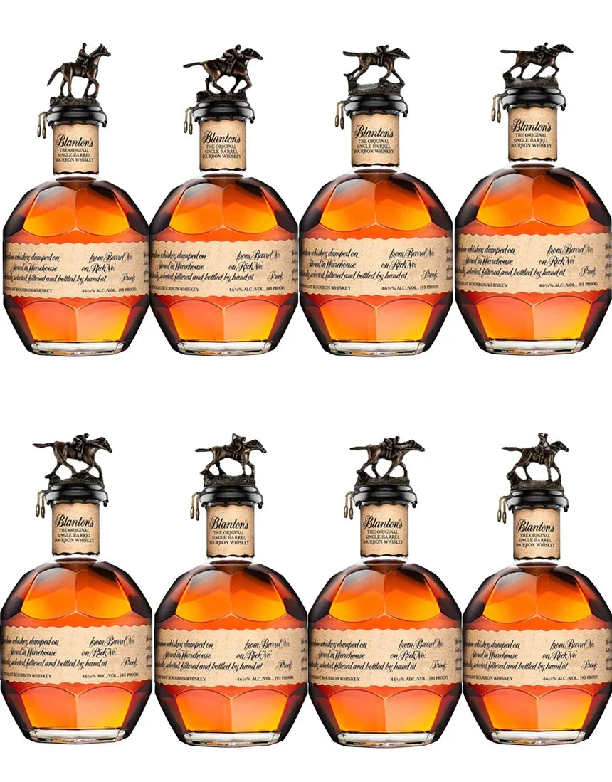 Blanton's Original Single Barrel Bourbon Whiskey Complete Horse Set Bundle 750ml 8-Pack