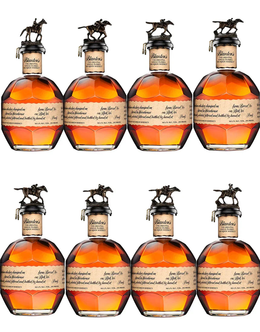 Blanton's Original Single Barrel Bourbon Whiskey Complete Horse Set Bundle 750ml 8-Pack