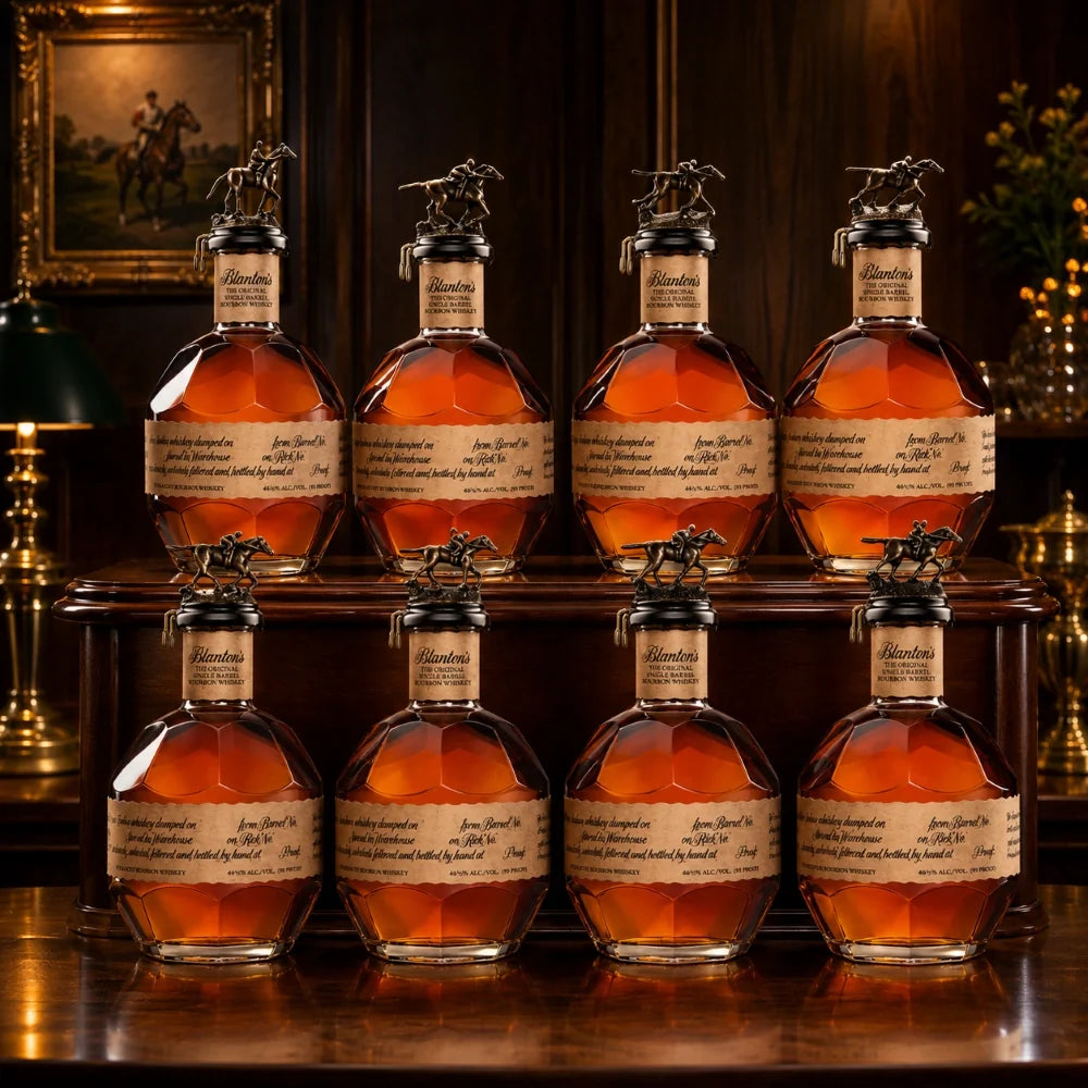 Blanton's Original Single Barrel Bourbon Whiskey Complete Horse Set Bundle 750ml 8-Pack