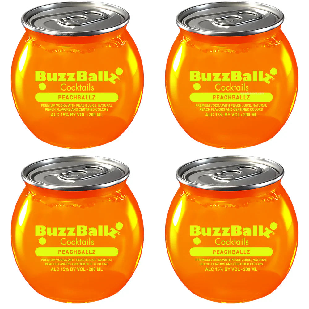 Buzzballz Peachballz Cocktail 200ml 4-Pack