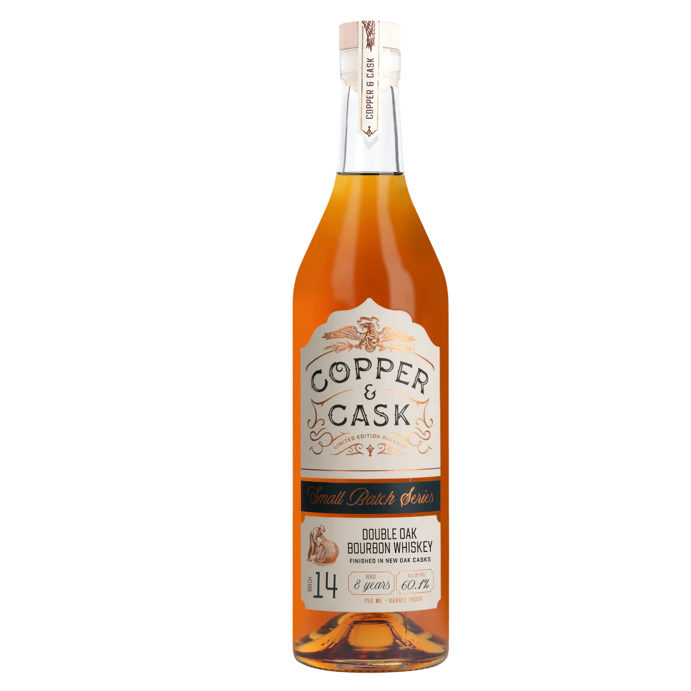 Copper & Cask Small Batch Series #014, 8-Year Double Oak Bourbon Whiskey 750ml
