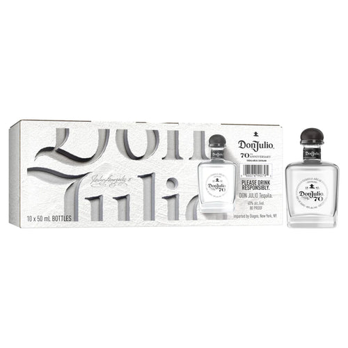 Don Julio 70th Anniversary Anejo Tequila 50ml Bundle 10-Pack