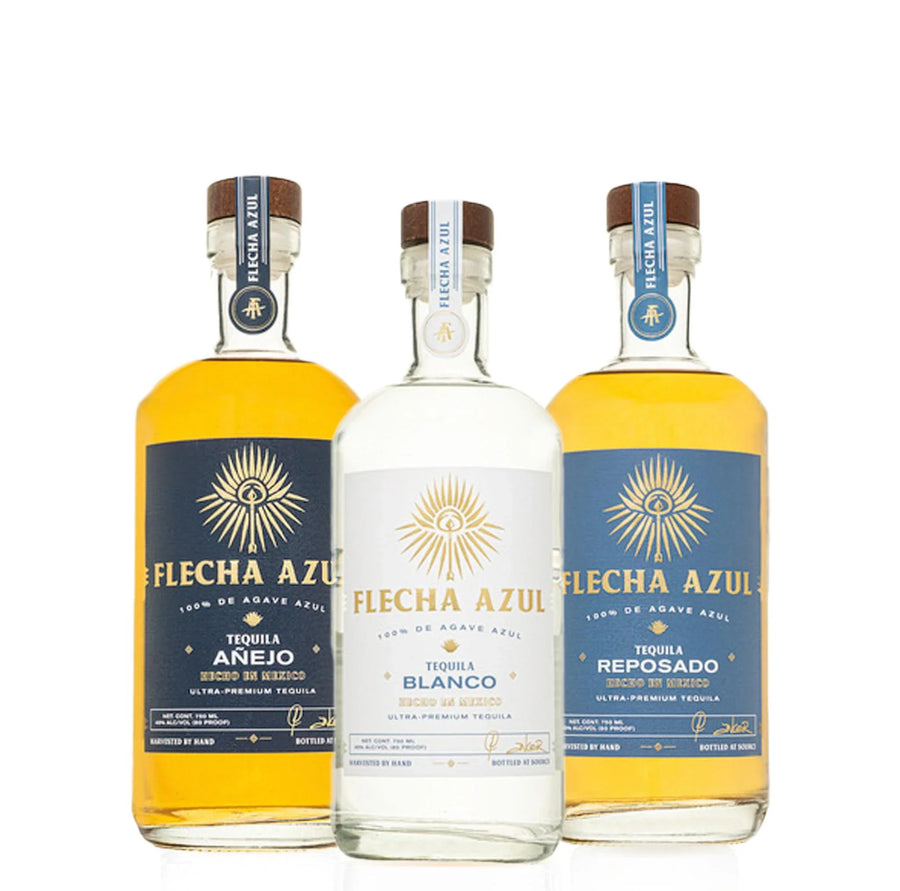 Flecha Azul Blanco, Reposado and Anejo Tequila 750ml 3-Pack