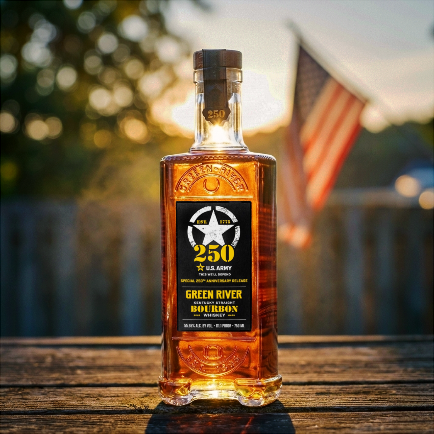 Green River U.S. Army 250th Anniversary Release Straight Bourbon Whiskey 750ml