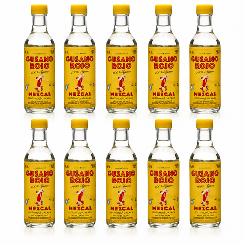 Gusano Rojo with worm Mezcal Bundle 50ml 10-Pack