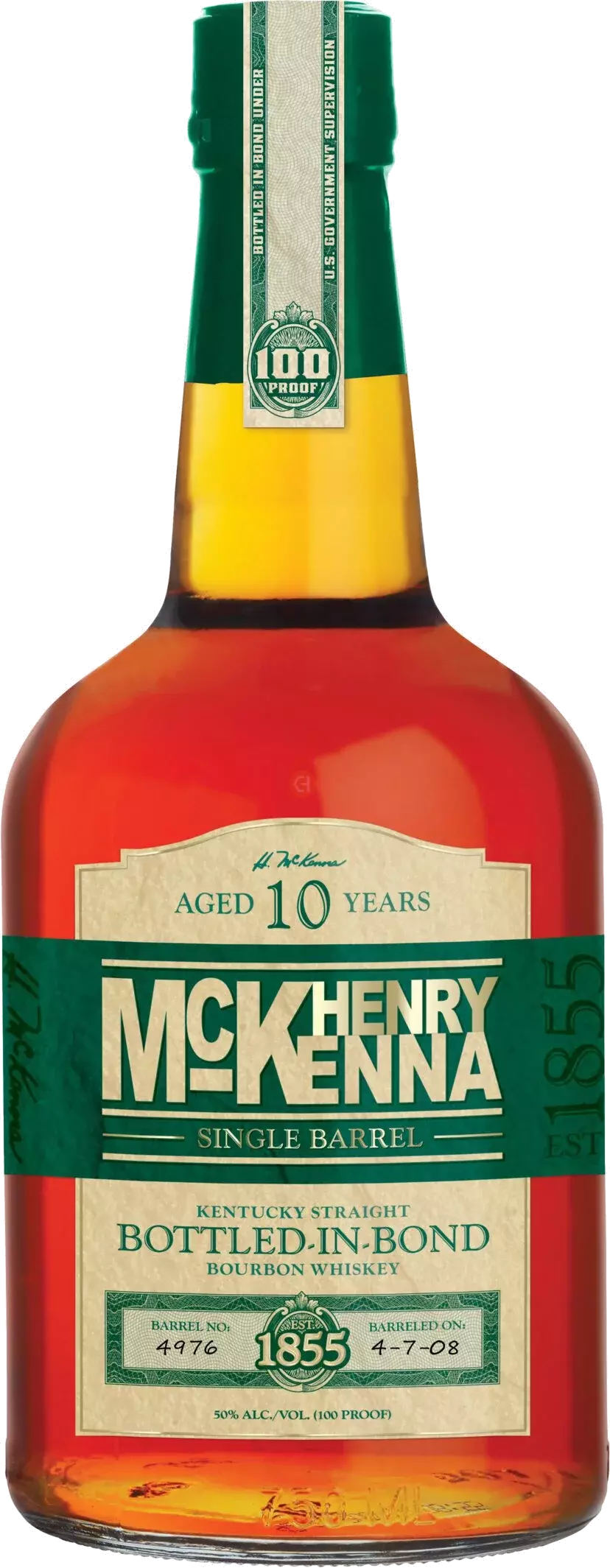 Henry McKenna Single Barrel 10 Year Old Bourbon Whiskey 750ml