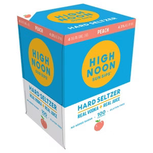 High Noon Peach Vodka Seltzer 4-Pack Can