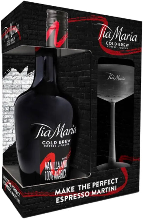 Tia Maria Cold Brew Coffee Liqueur with Glasses 750ml
