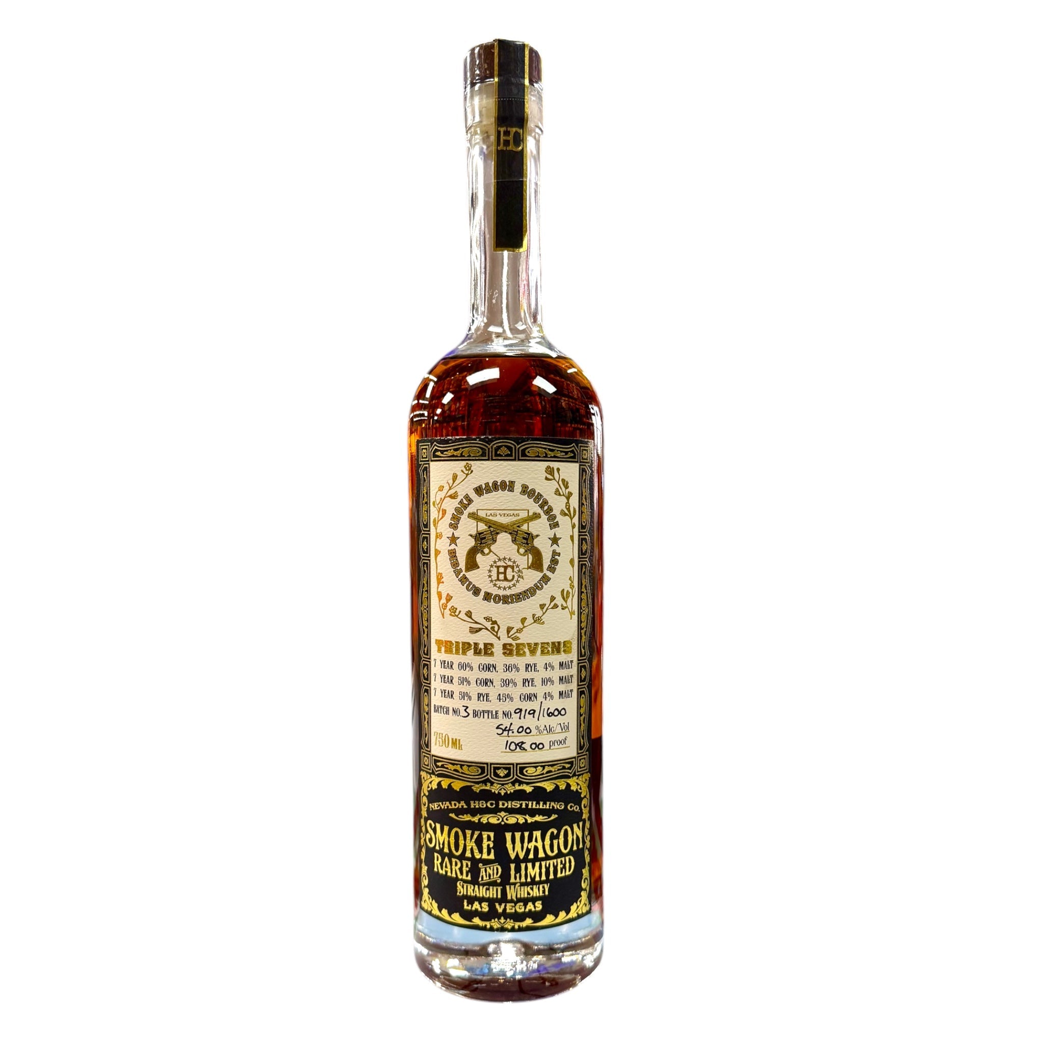 Smoke Wagon Triple Sevens Batch 3 Rare & Limited Straight Whiskey 750ml