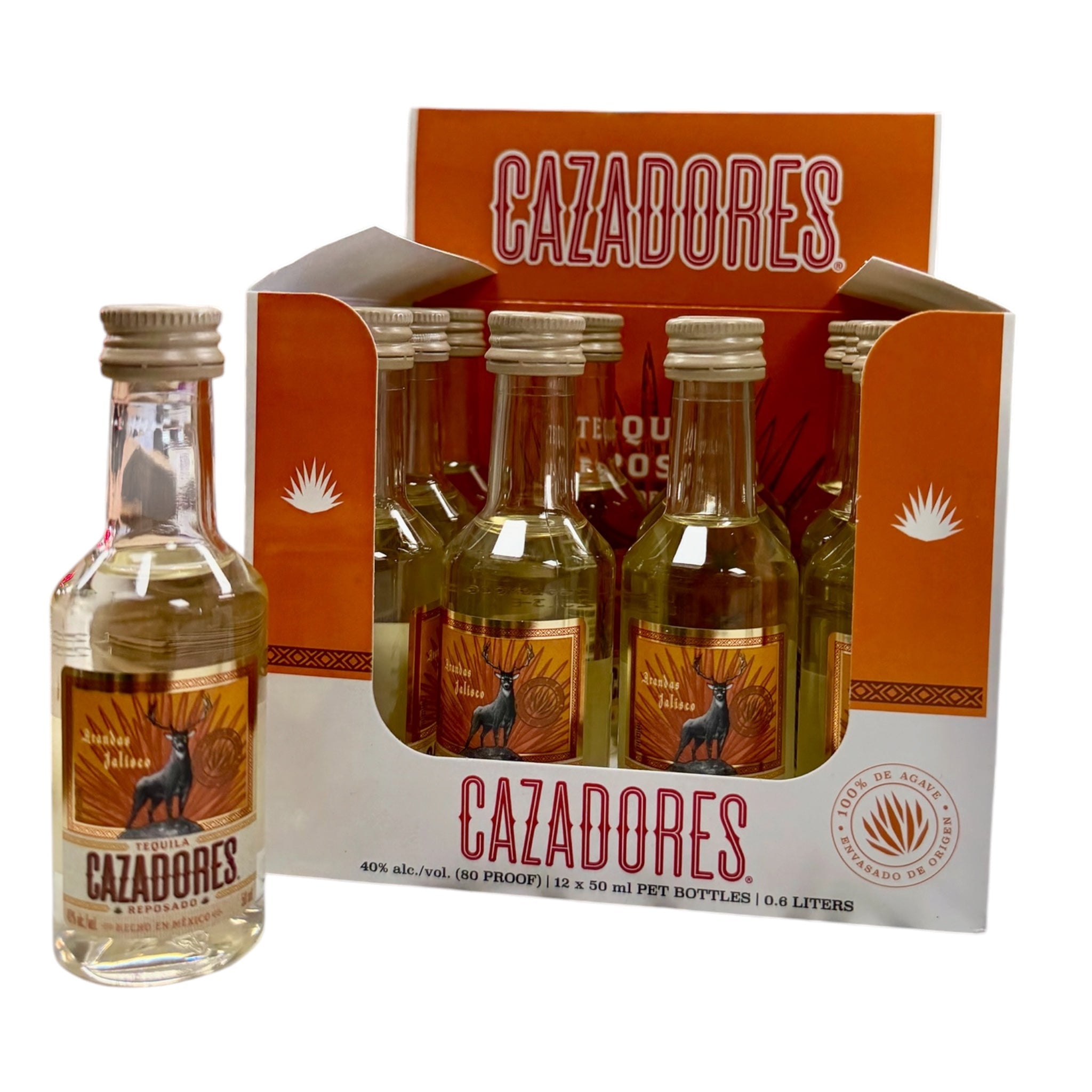 Cazadores Reposado Tequila 50ml Bottle 12-Pack