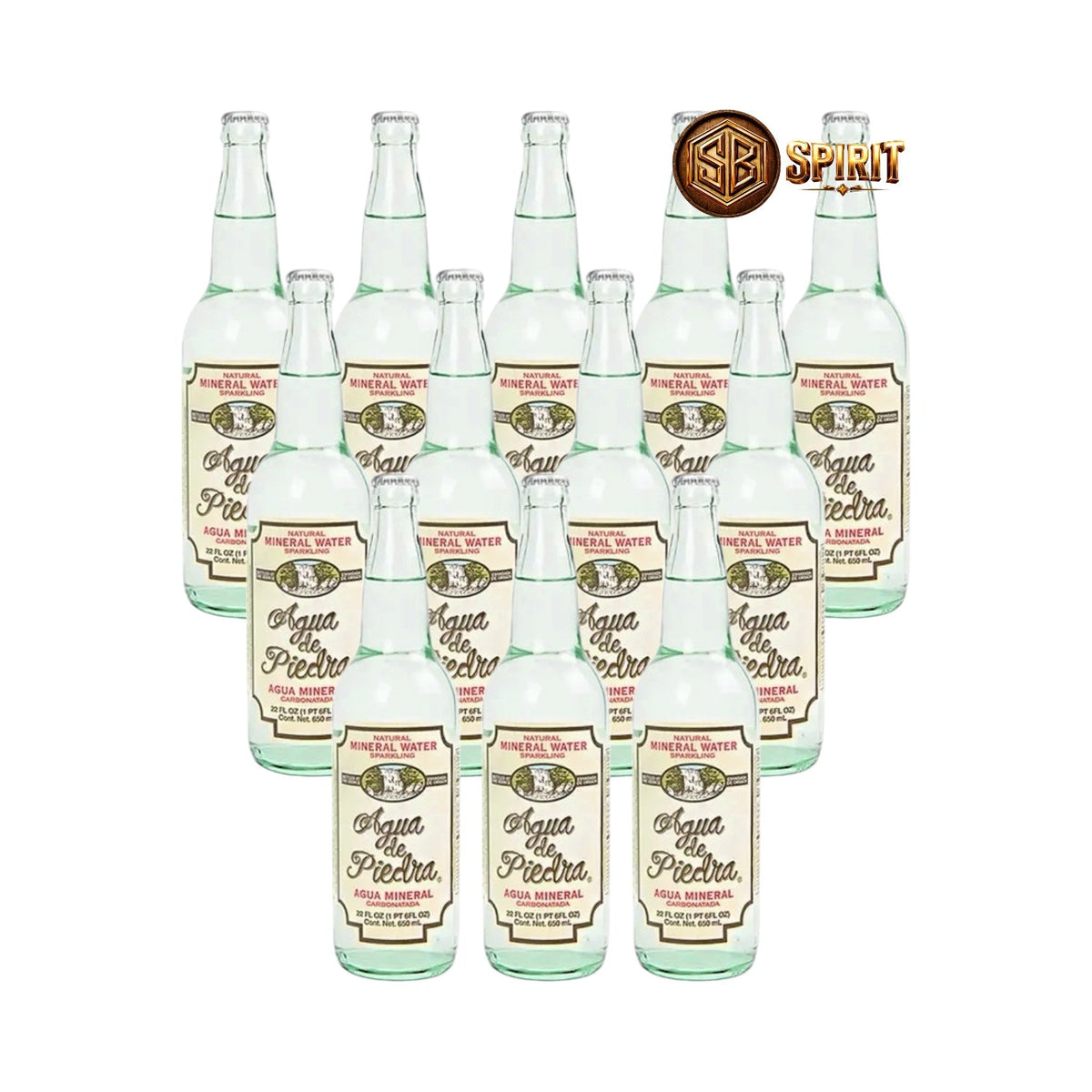 Agua de Piedra Carbonated Mineral Water 22-Oz 12-Pack