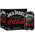 Jack Daniel's No.7 Whiskey & Coca Cola Cocktail Can 4-Pack