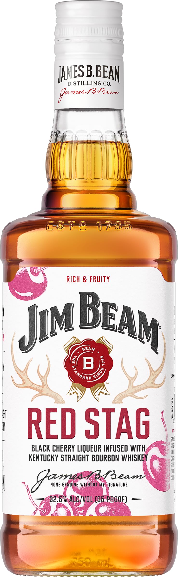 Jim Beam Red Stag Black Cherry Flavored Kentucky Straight Bourbon Whiskey 750ml