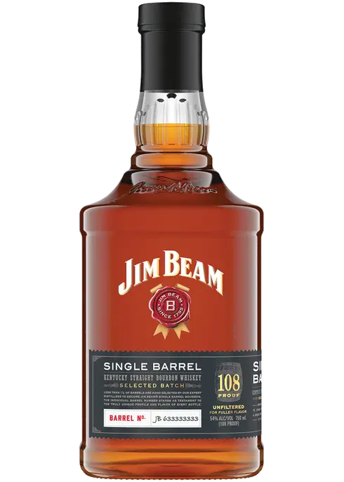 Jim Beam Single Barrel Selected Batch 108 Proof Kentucky Straight Bourbon Whiskey 750ml