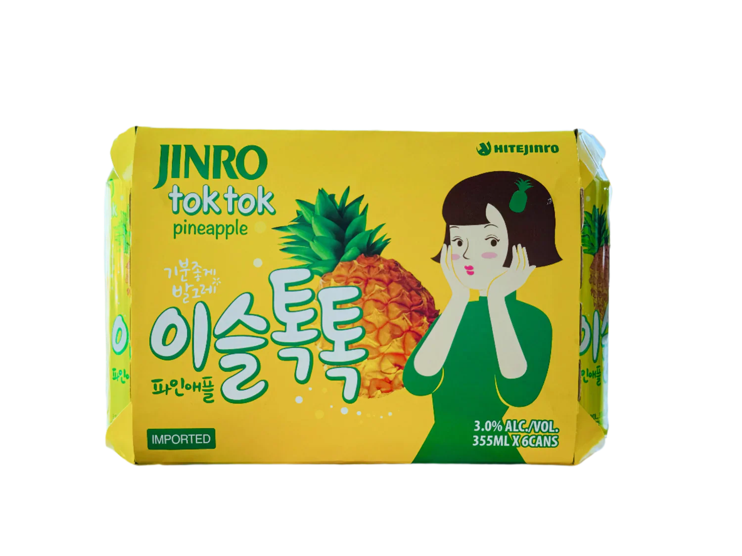 Jinro Toktok Pineapple 355ml Can 6-Pack