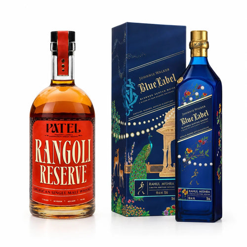 Johnnie Walker x Rahul Mishra Blue Label and  Patel Diwali Limited Edition Whiskey 750ml Bundle 2-Pack