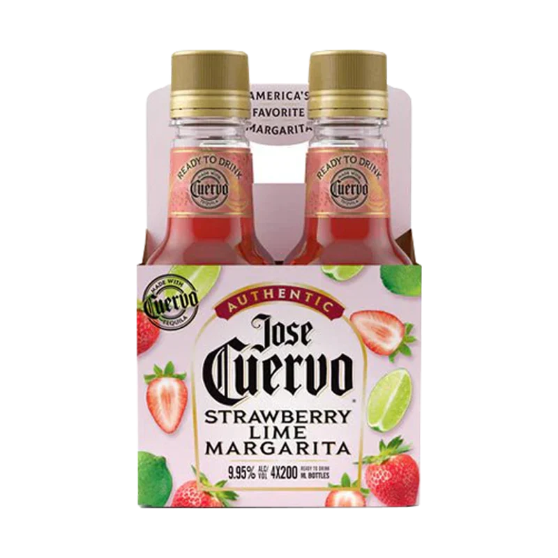 Jose Cuervo Authentic Strawberry Lime Margarita 200ml Bottle 4-Pack