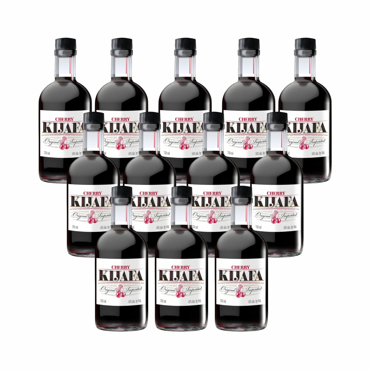 Kijafa Cherry Spirit 32 Proof 750ml Bundle 12-Pack
