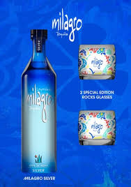Leyenda del Milagro Silver Tequila with Rock Glasses 750ml