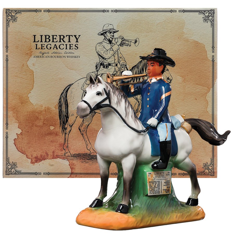 Liberty Legacies Buffalo Soldier Figurine American Bourbon Whiskey 700ml