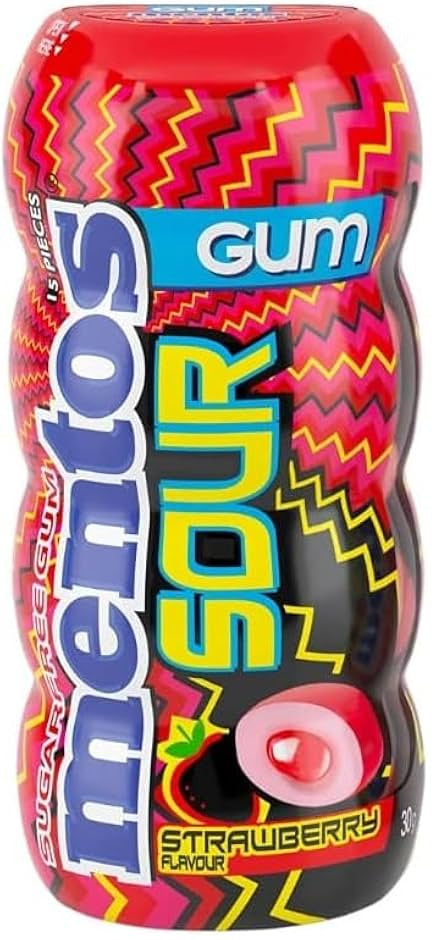 Mentos Sugar Free Strawberry Sour Chewing Gum
