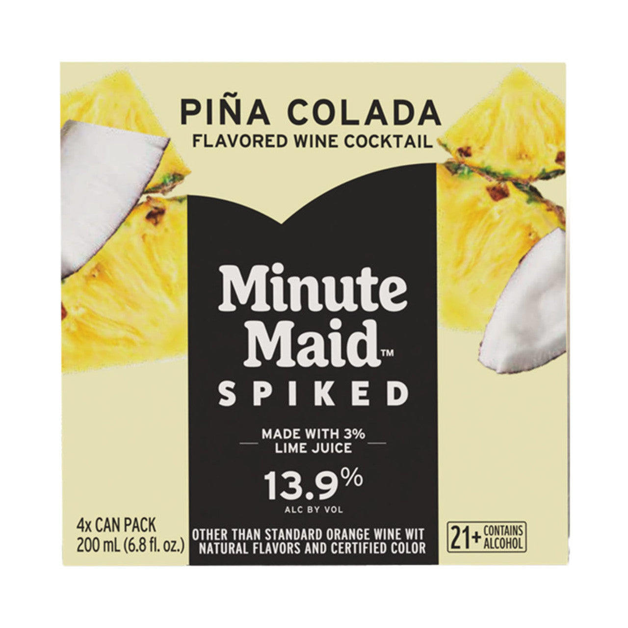 Minute Maid Spiked Pina Colada Flavored Wine Cocktail 200ml Can 4-Pack