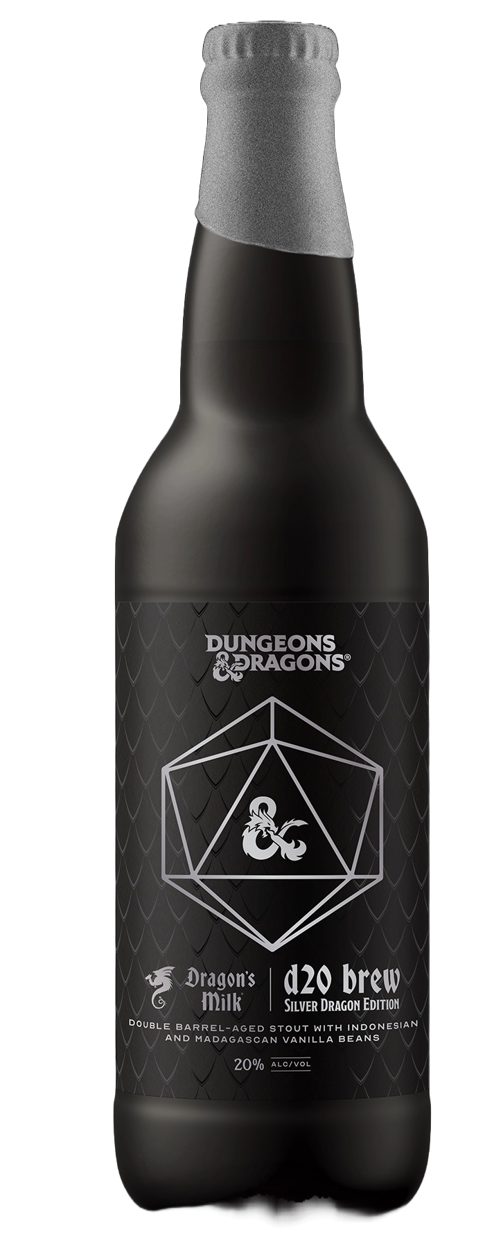 New Holland Brewing x Dungeons & Dragon's Dragon's Milk Origin d20 Brew Silver Dragon Edition Double Barrel Aged Stout Beer 22-Oz