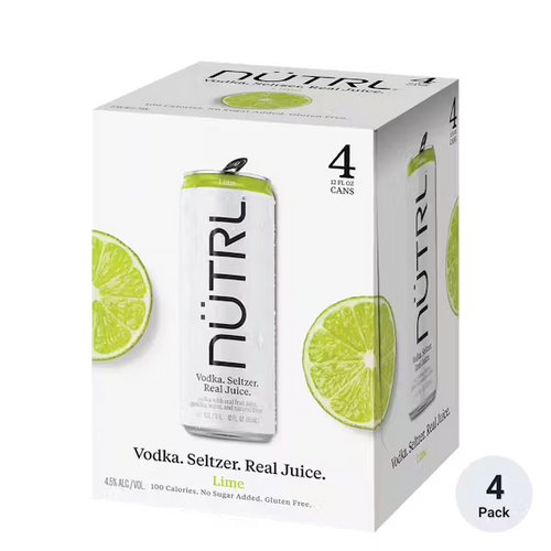 Nutrl Lime Vodka Soda 4-Pack Can