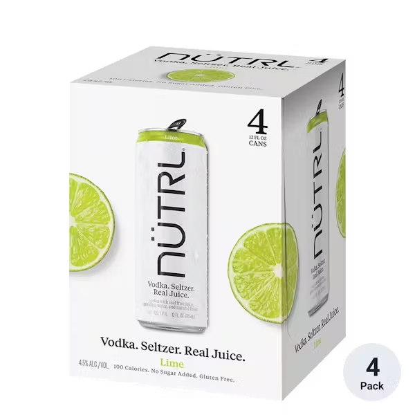 Nutrl Lime Vodka Soda 4-Pack Can