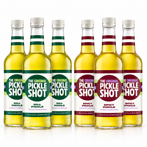 Original Dill & Spicy Pickle Shots Vodka 750ml Bundle 6-Pack