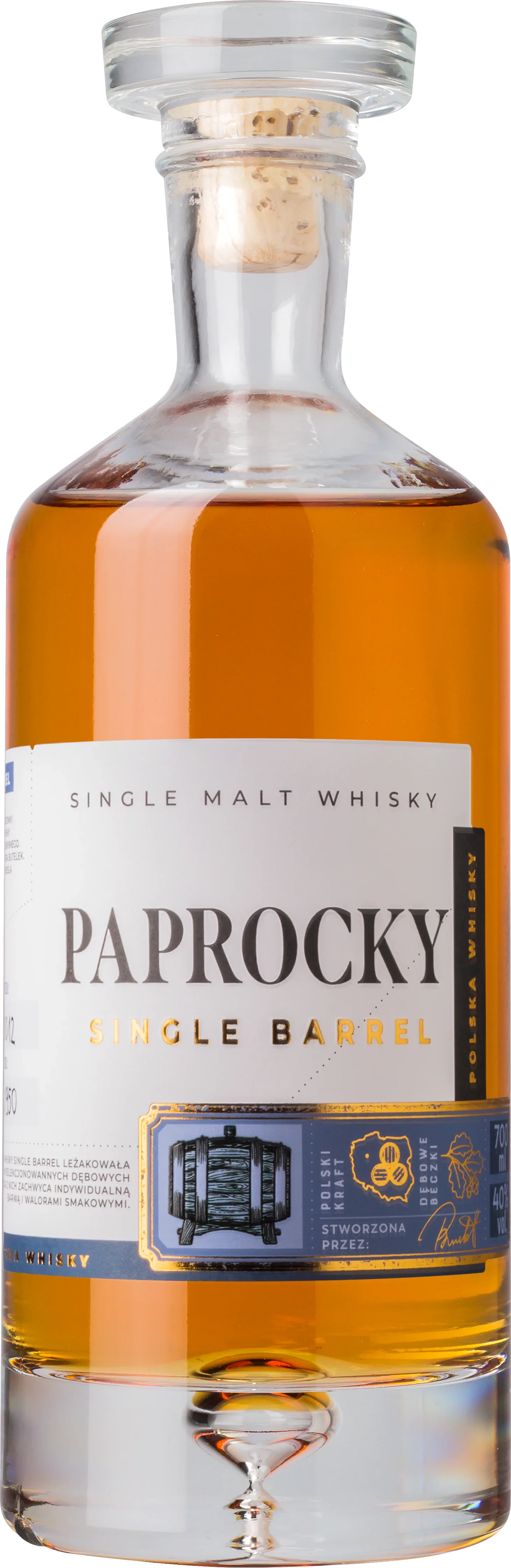 Paprocky Single Barrel Single Malt Whisky 700ml