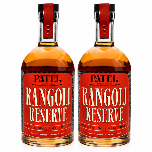 Patel Diwali Celebration Special Release Rangoli Reserve 7 Year Old American Single Malt Whiskey 750ml Bundle 2-Pack