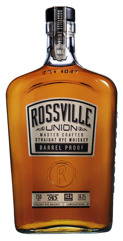 Rossville Union Barrel Proof Straight Rye Whiskey 750ml