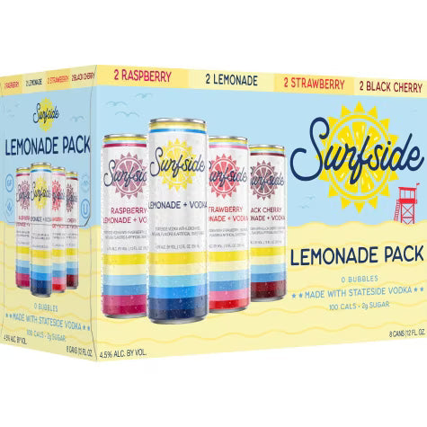 Stateside Surfside Lemonade Tea Plus Vodka Variety Starter Pack 8-Pack Can