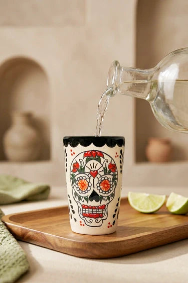 Sugar Skull Design Shot Glasses 2.5-Oz