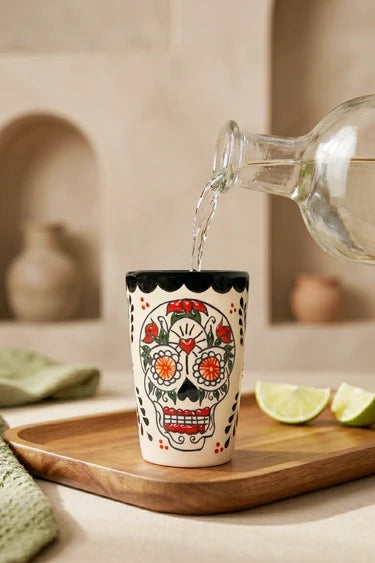 Sugar Skull Design Shot Glasses 2.5-Oz