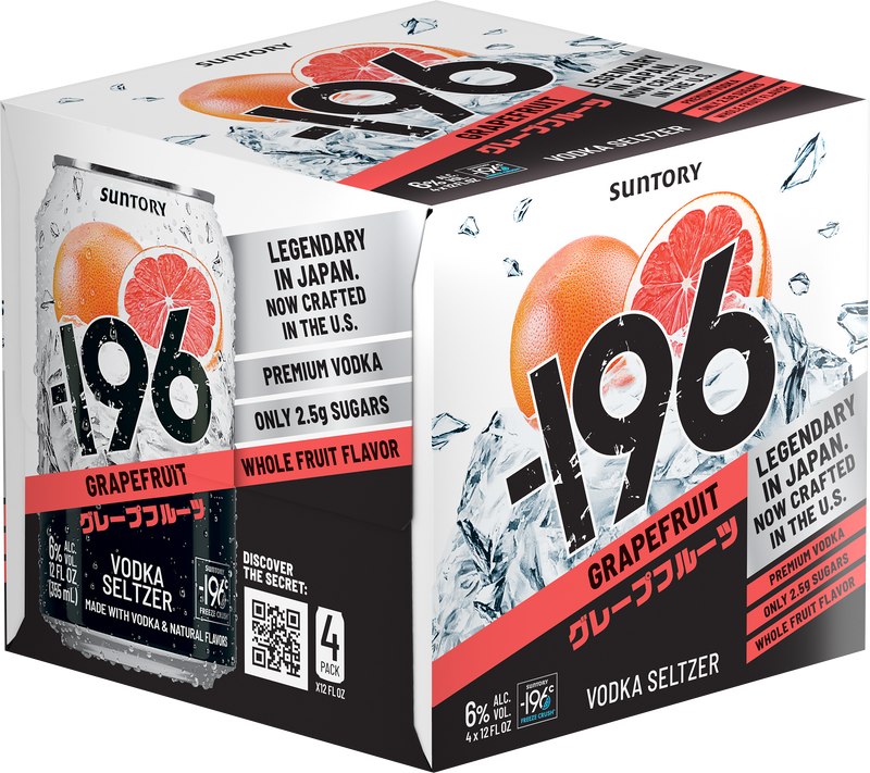 Suntory -196 Grapefruit Vodka Seltzer 4-Pack Can