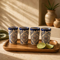 Talavera Design Ceramic Hand Printed Shot Glasses 2.5-Oz