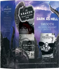 Kraken Black Spiced Rum with Skull Glasses 750ml