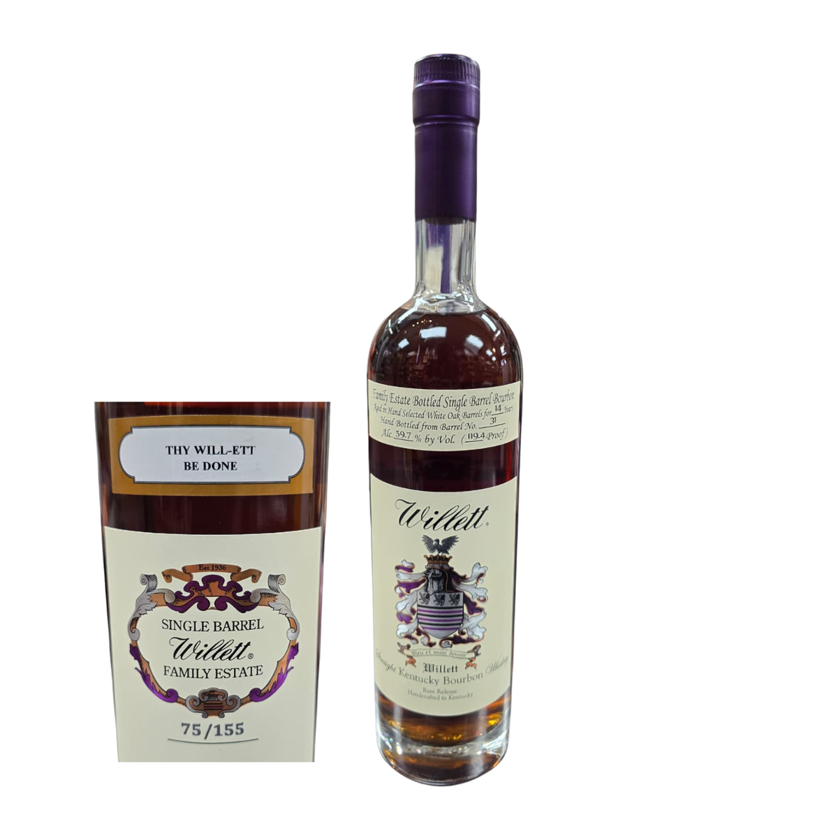 Willett Family Estate Bottled Single Barrel 14 Year Old Thy Will-Ett Be Done Straight Bourbon Whiskey 750ml