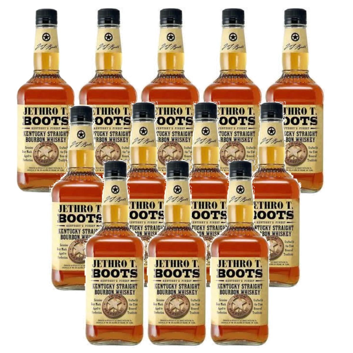 Jethro T. Boots Straight Bourbon Whiskey 750ml Bottle 12-Pack